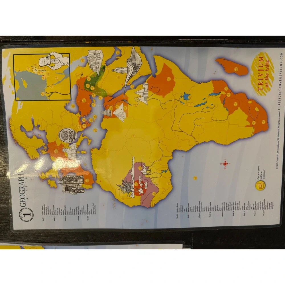 Classical Conversations Cycle 1 Geography World Africa Laminated placemats (4)